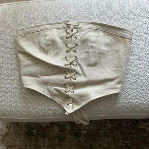 White cream white fox top